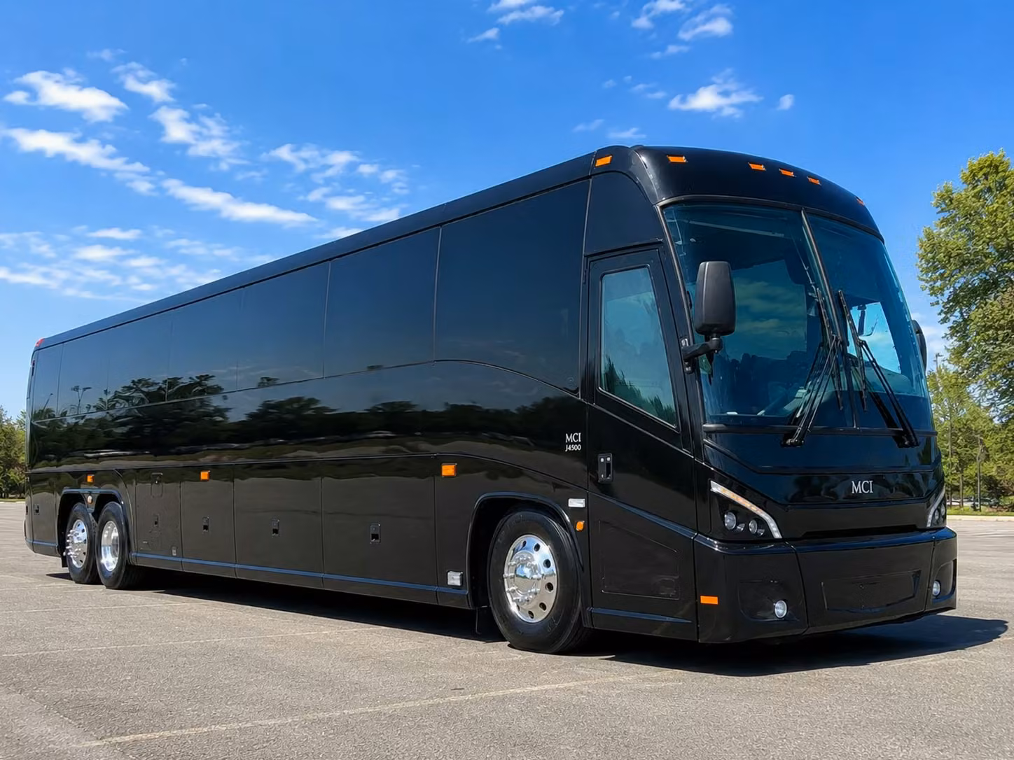 merced charter bus rental exterior