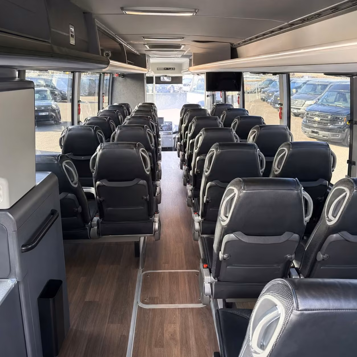 merced charter bus rental interior
